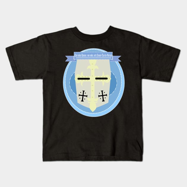 Knight Templar Blue Kids T-Shirt by Noakyr